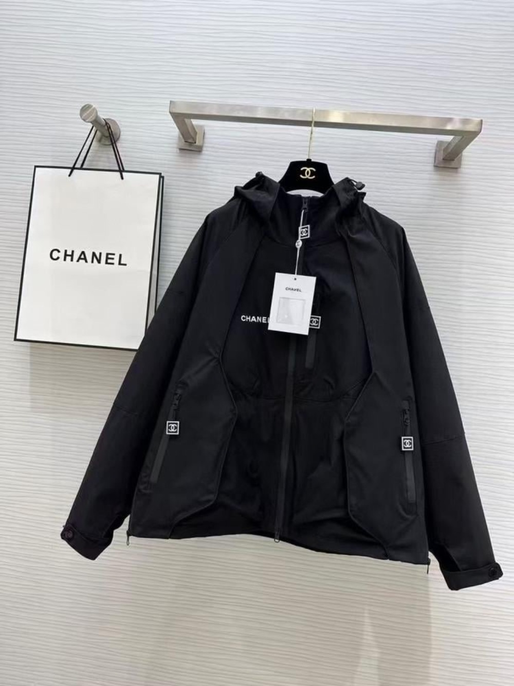 Chanel UNISEX Black Hooded Jacket